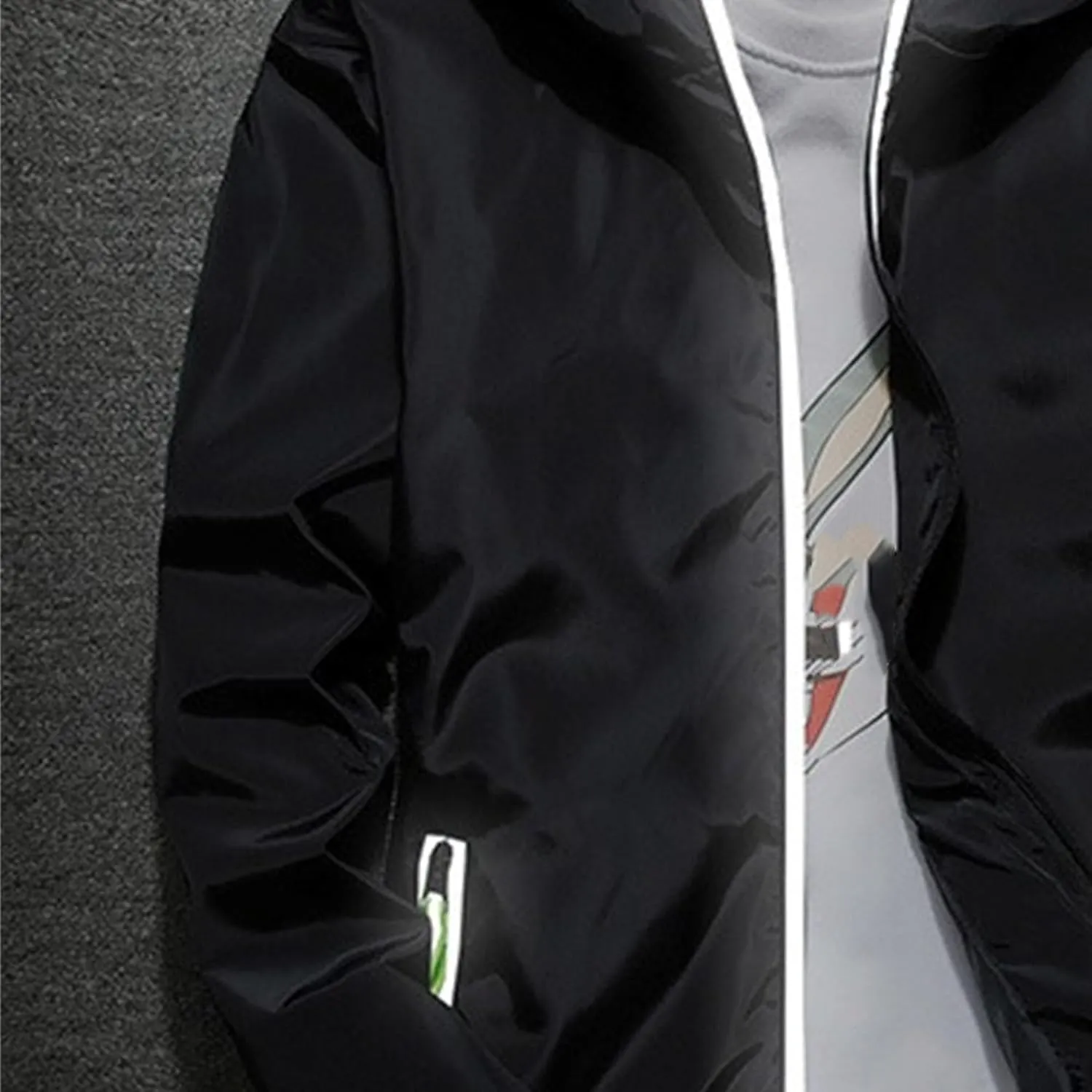 JEKE-DG Men's Fashion Hooded Full Zip Jacket Lightweight Casual Baseball Jackets Loose Fit Windbreaker Jacket Coat