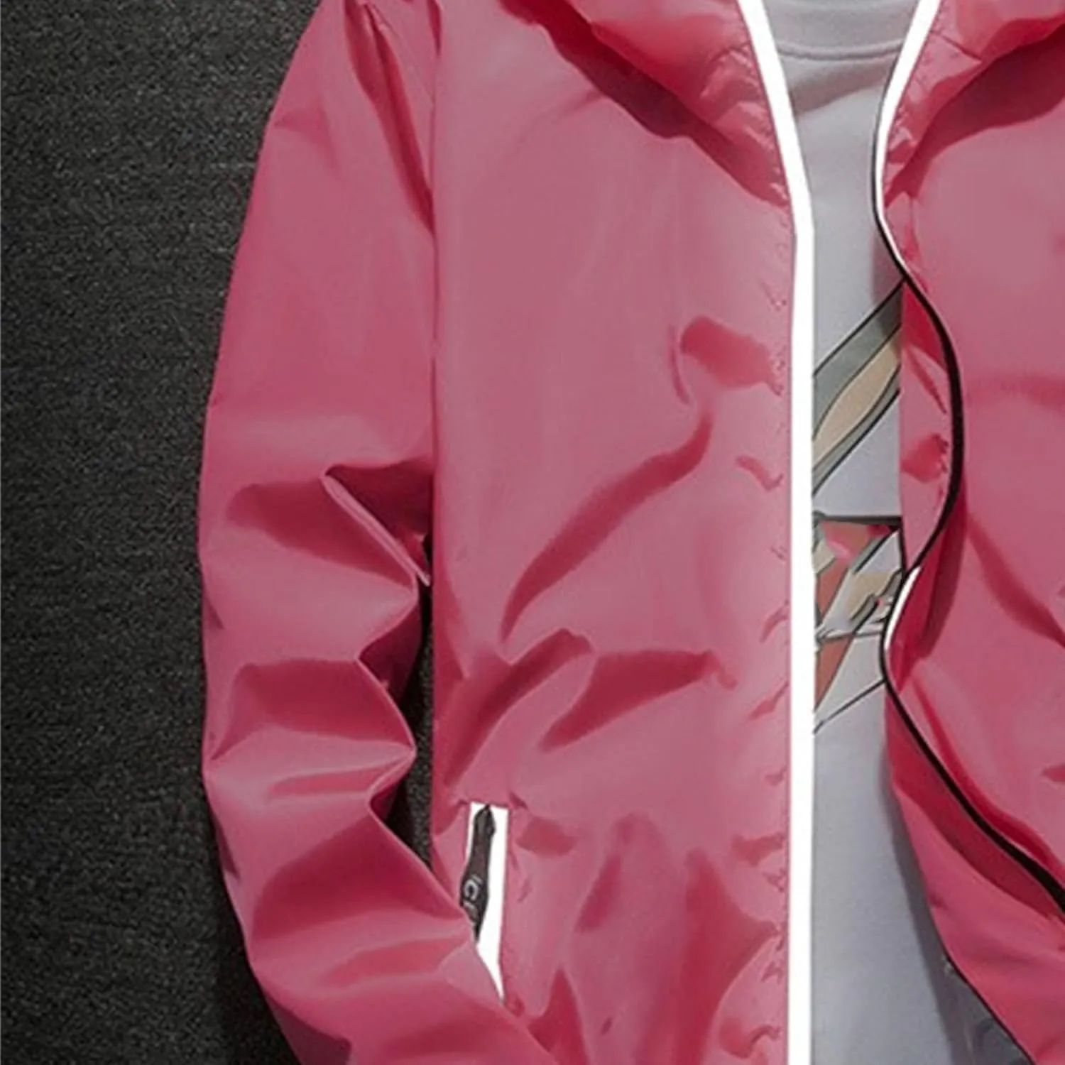 JEKE-DG Men's Fashion Hooded Full Zip Jacket Lightweight Casual Baseball Jackets Loose Fit Windbreaker Jacket Coat