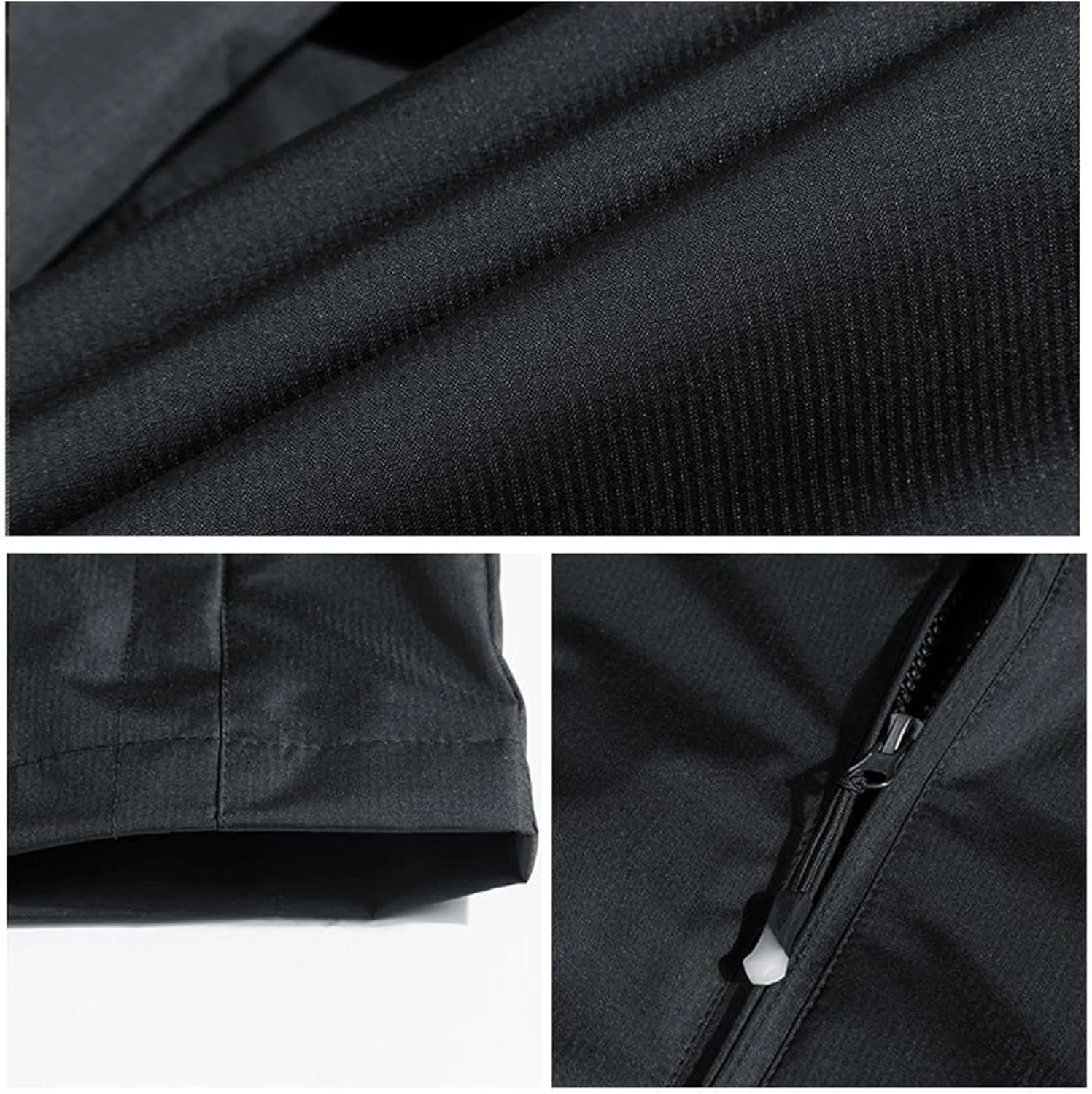 JEKE-DG Men's Full Zip Casual Windbreaker Jacket Hooded Long Sleeve Waterproof Jackets Solid Loose Fit Jacket Coat