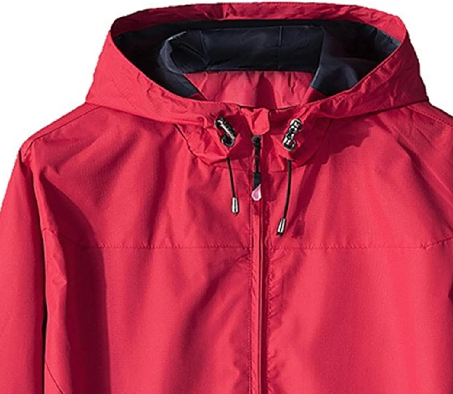 JEKE-DG Men's Full Zip Casual Windbreaker Jacket Hooded Long Sleeve Waterproof Jackets Solid Loose Fit Jacket Coat