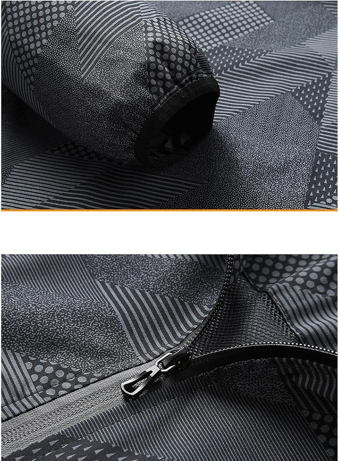 JEKE-DG Men's Hooded Loose Fit Athletic Jacket Quick Dry Casual Windbreaker Jackets Lightweight Zipper Fashion Jacket Coat