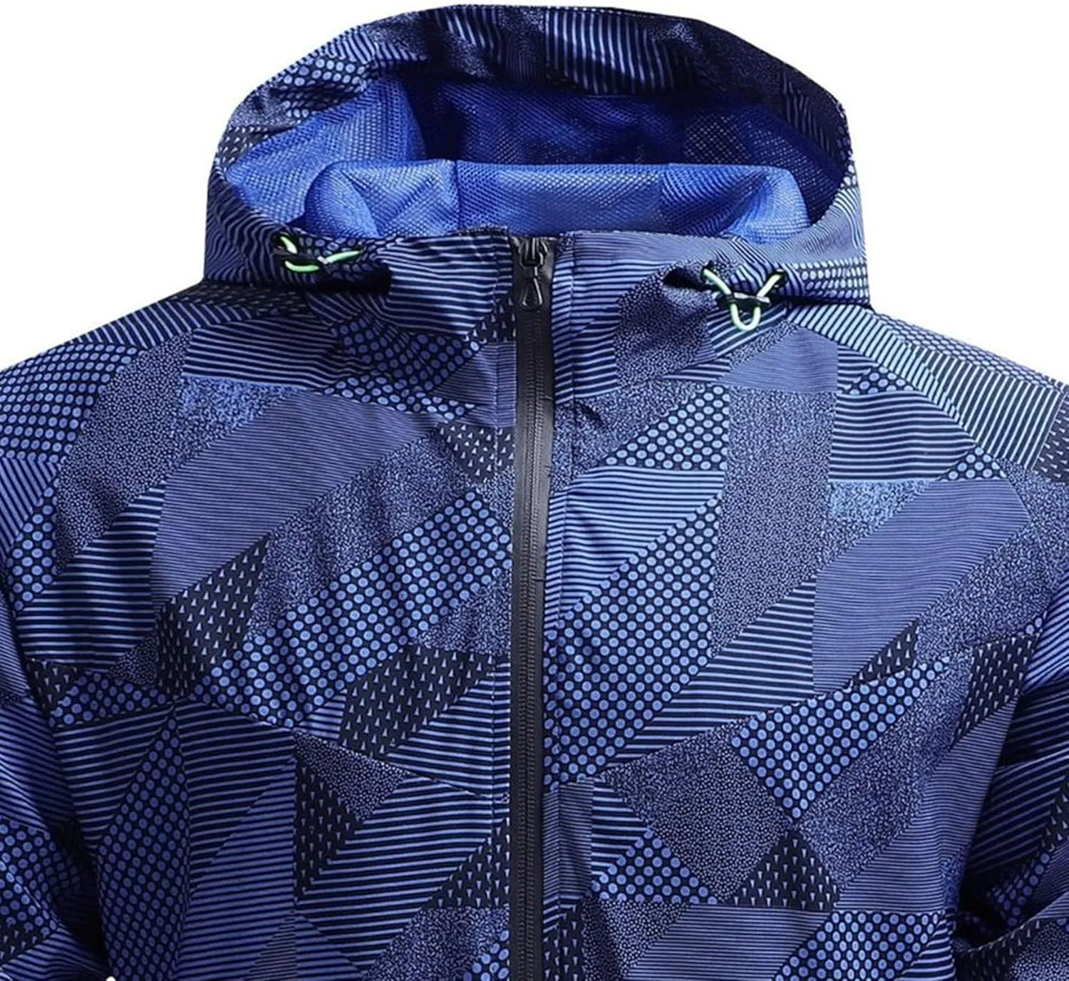 JEKE-DG Men's Hooded Loose Fit Athletic Jacket Quick Dry Casual Windbreaker Jackets Lightweight Zipper Fashion Jacket Coat