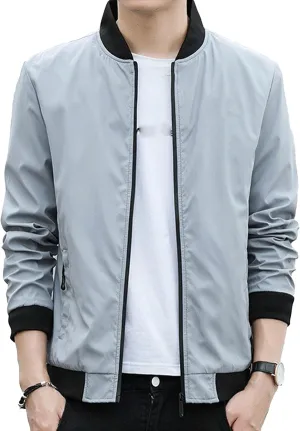 JEKE-DG Men's Relaxed Fit Classic Outdoor Jacket Lightweight Fashion Baseball Overshirt Casual Spring Fall Jacket Coat
