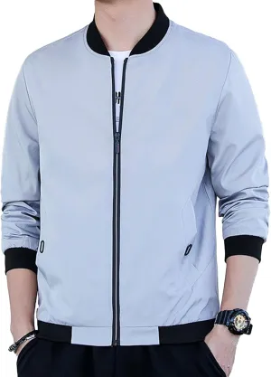 JEKE-DG Men's Relaxed Fit Classic Outdoor Jacket Lightweight Fashion Baseball Overshirt Casual Spring Fall Jacket Coat