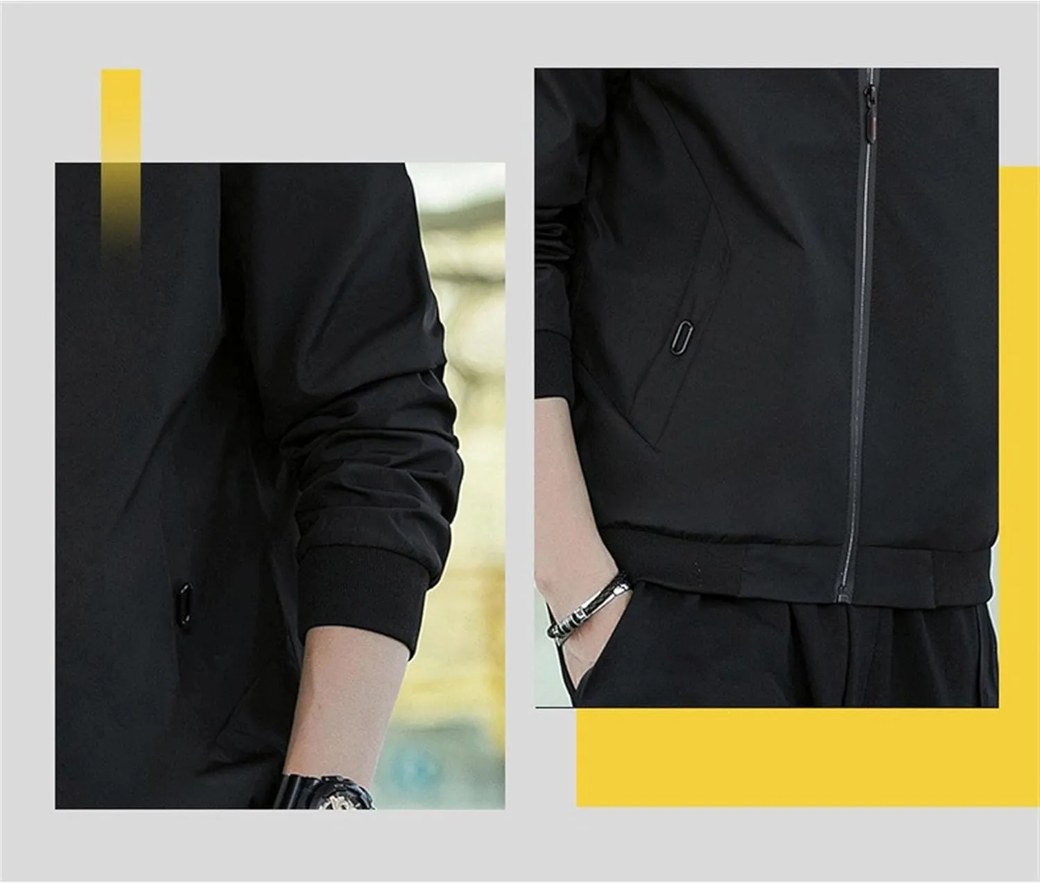 JEKE-DG Men's Relaxed Fit Classic Outdoor Jacket Lightweight Fashion Baseball Overshirt Casual Spring Fall Jacket Coat