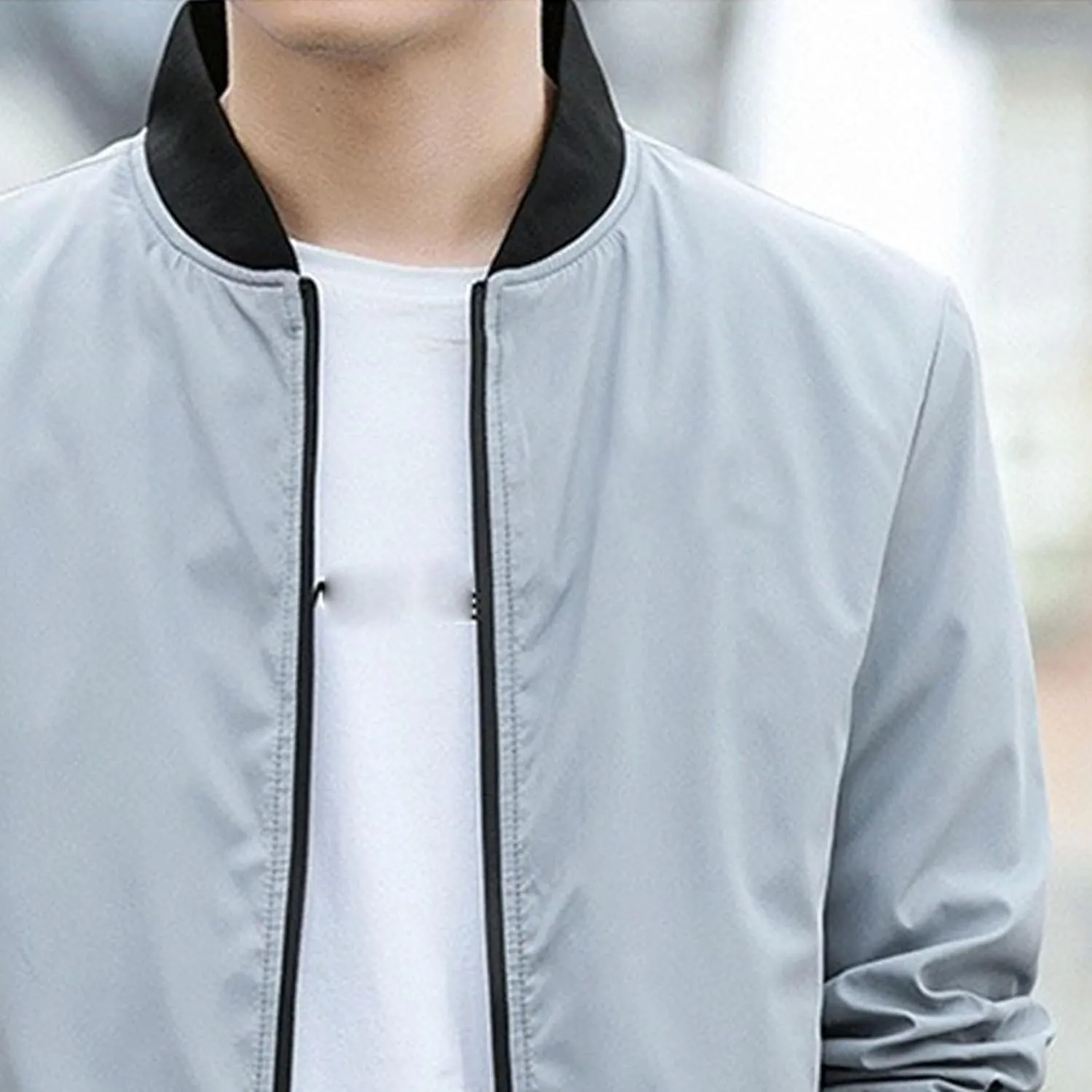 JEKE-DG Men's Relaxed Fit Classic Outdoor Jacket Lightweight Fashion Baseball Overshirt Casual Spring Fall Jacket Coat