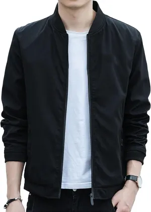JEKE-DG Men's Relaxed Fit Classic Outdoor Jacket Lightweight Fashion Baseball Overshirt Casual Spring Fall Jacket Coat