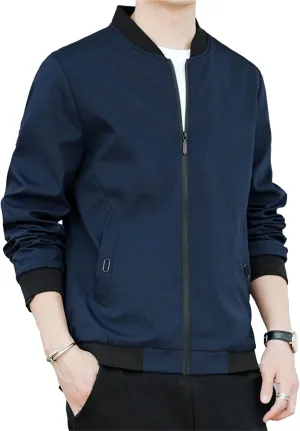 JEKE-DG Men's Relaxed Fit Classic Outdoor Jacket Lightweight Fashion Baseball Overshirt Casual Spring Fall Jacket Coat
