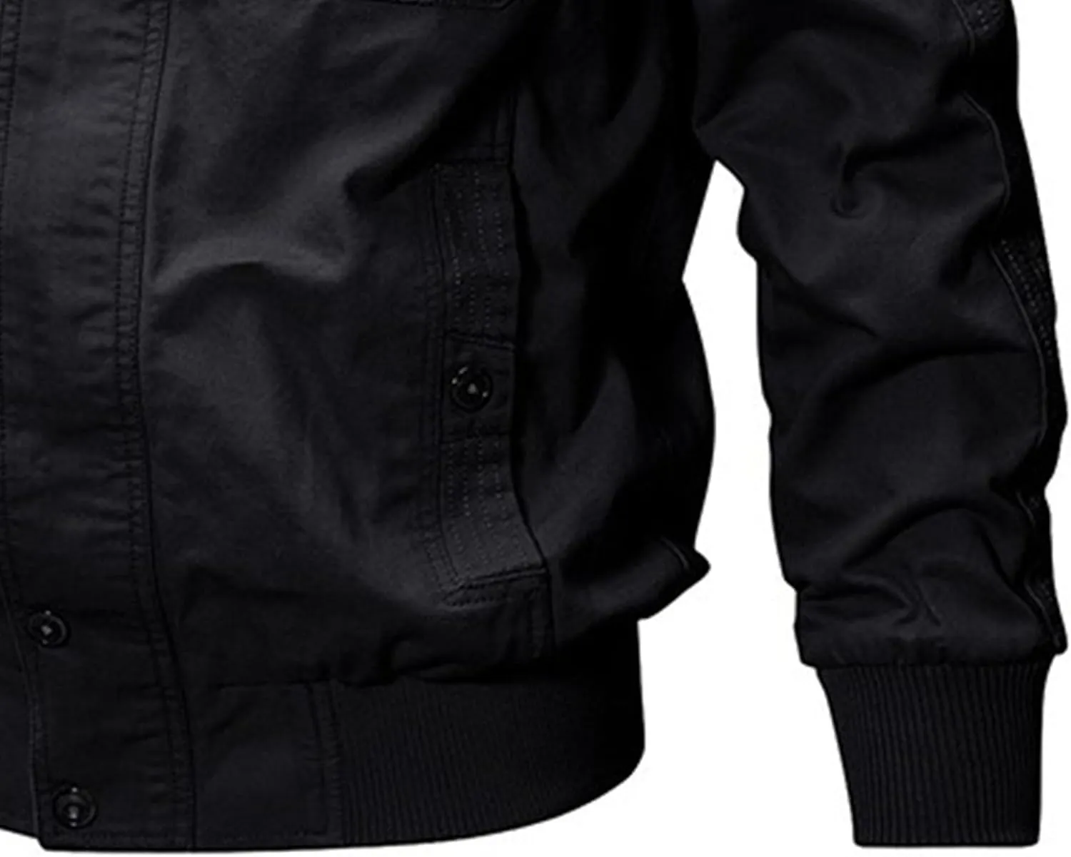JEKE-DG Men's Relaxed Fit Cotton Outdoor Jacket Multi-Pocket Casual Cargo Jackets Stand Collar Lightweight Jacket Coat