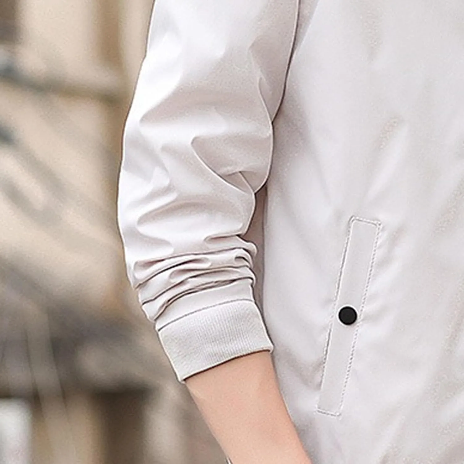 JEKE-DG Men's Stand Collar Casual Baseball Jacket Long Sleeve Fashion Zipper Overshirt Loose Fit Windbreaker Jacket Coat