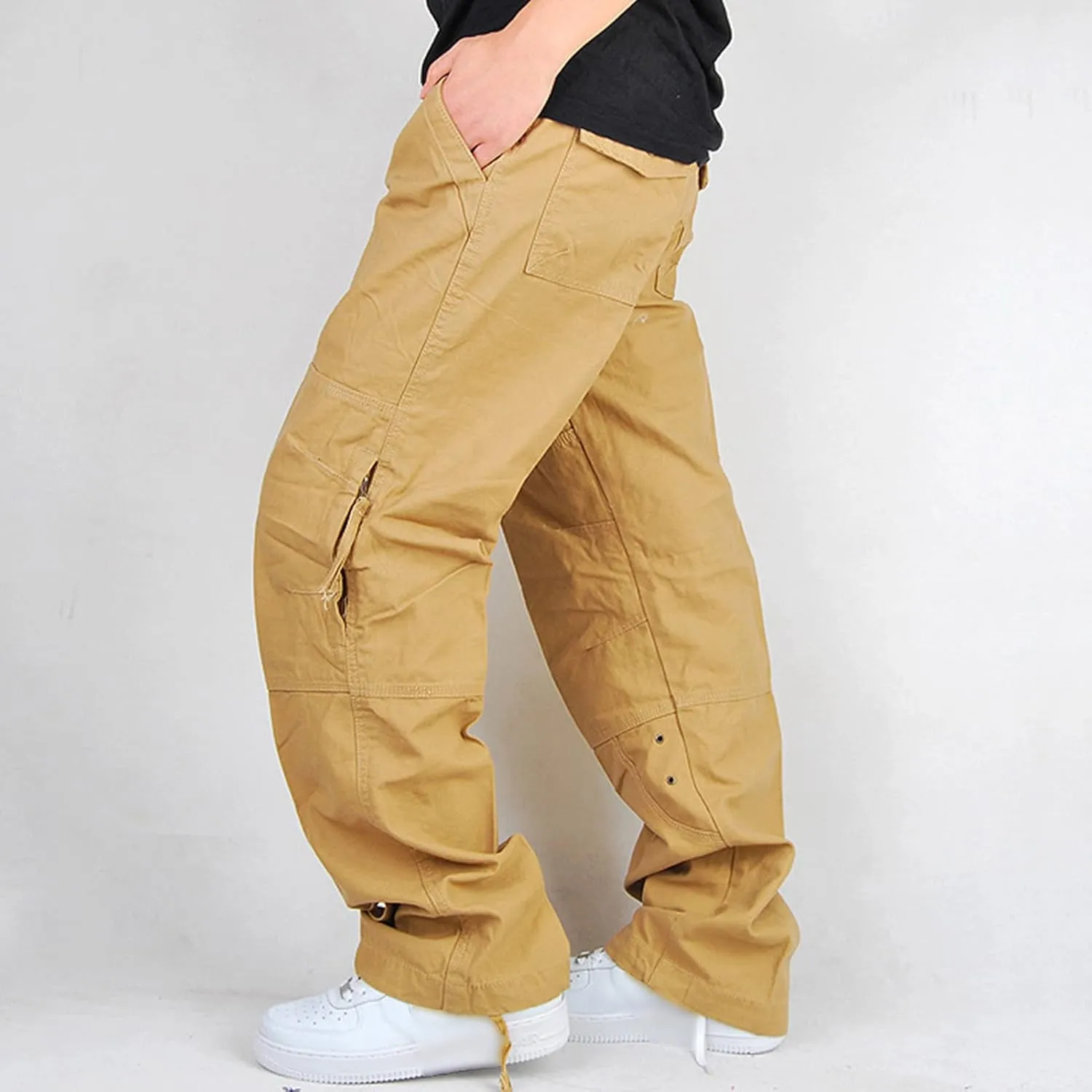 JEShifangjiusu Men's Outdoor Cargo Pants with Multi Pockets Cotton Tactical Hiking Pants Outdoor Military Army Cargo Pants