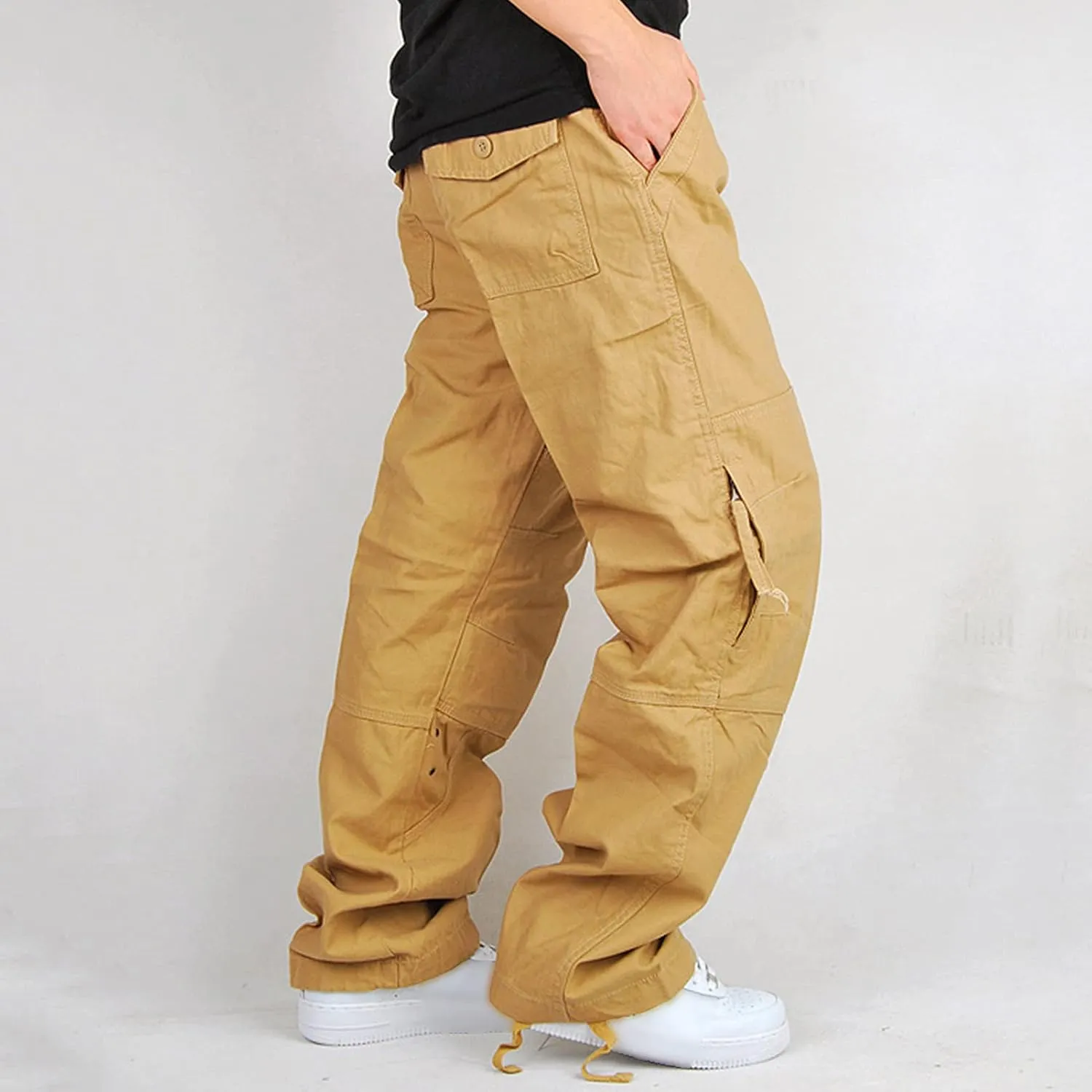 JEShifangjiusu Men's Outdoor Cargo Pants with Multi Pockets Cotton Tactical Hiking Pants Outdoor Military Army Cargo Pants
