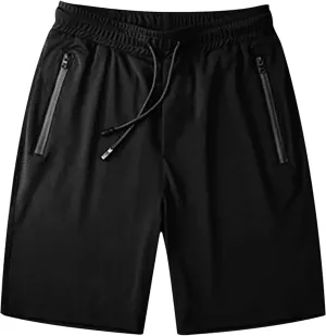 jsaierl Athletic Shorts for Men with Zipper Pockets Elastic Waistband Quick Dry Activewear Summer Lightweight Running Shorts