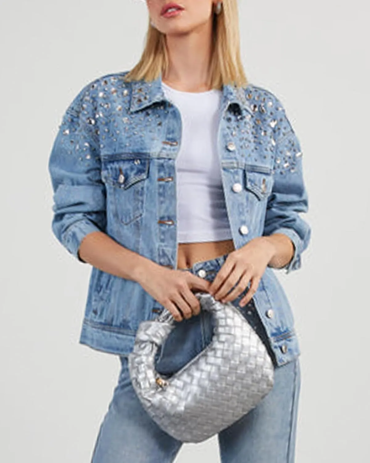 Kedera Jean Jacket Women Trendy 2025 Embellished Button Down Vintage Western Trucker Jacket Spring Coat Outfits