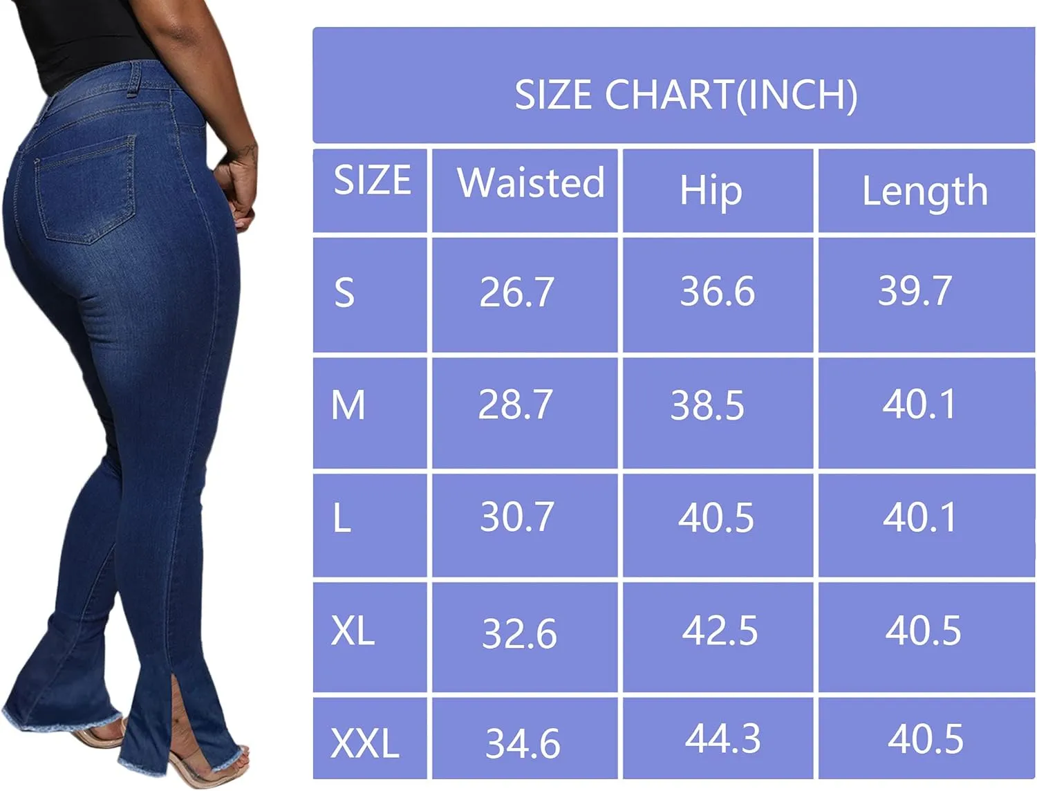 Laeyzuo Women's High Waisted Denim Jean Pants Classic Skinny Stretchy Retro Ripped Jeans