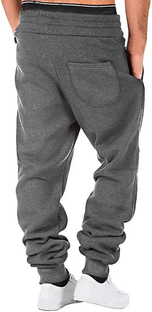 LCMTWX Men's Sweatpants Trouser Casual Printed Overalls Pocket Pants Casual Sport Splicing Work Men's Pants Boy