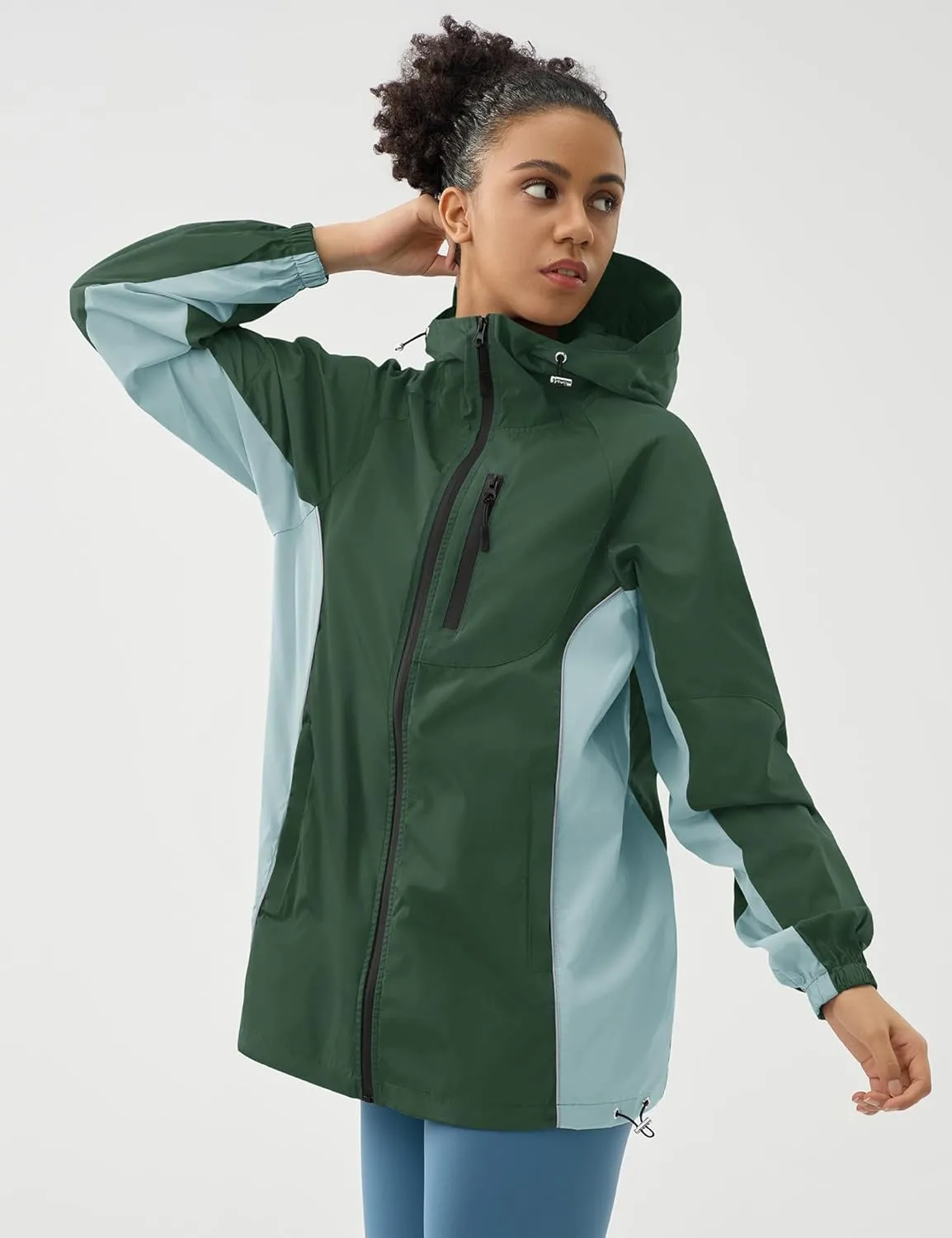 LOMON Lightweight Active Rain Jacket Hooded Water Resistant Raincoat Windbreaker Casual Jacket