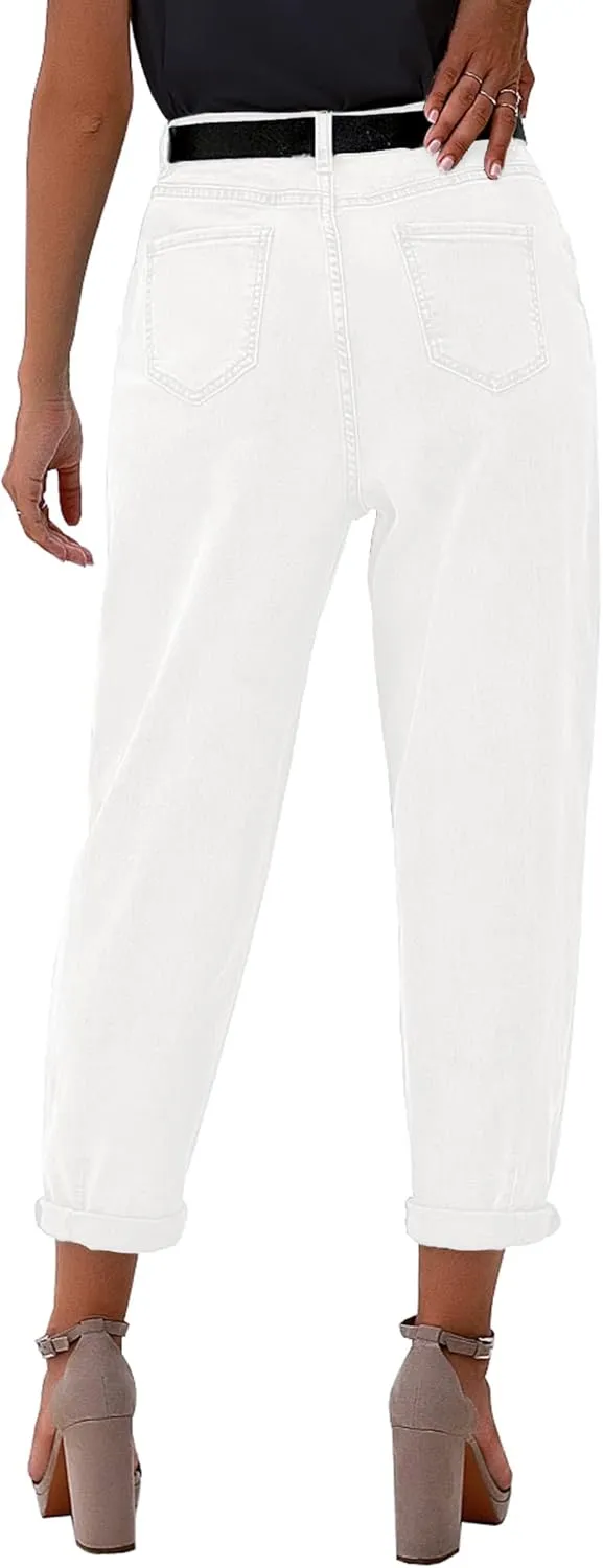 luvamia Mom Jeans for Women Trendy High Waisted Stretchy Loose Jeans for Women Denim Pants