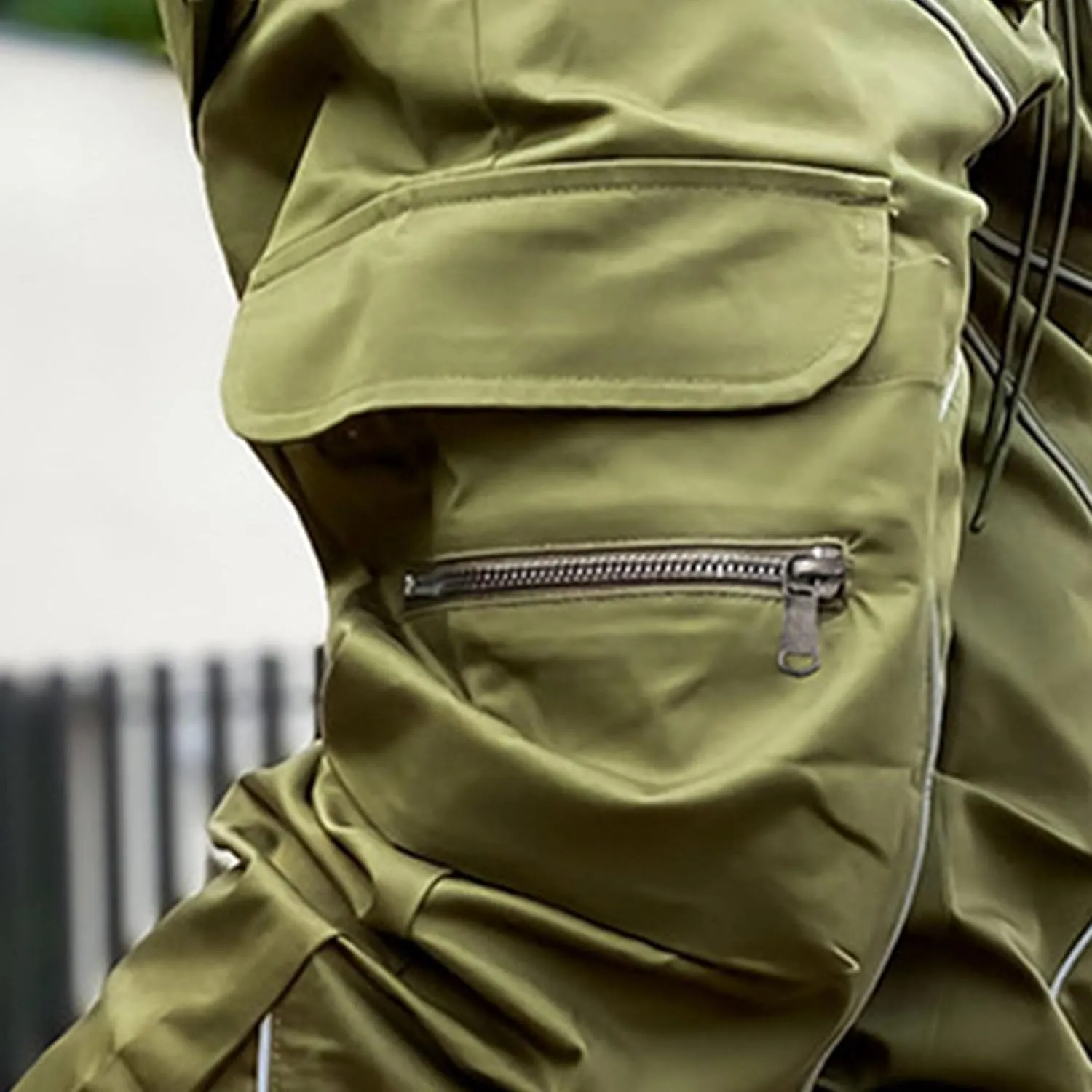 Maiyifu-GJ Men's Multi-Pocket Cargo Pants Elastic Waist Hiking Sweatpants Casual Athletic Running Joggers Trousers