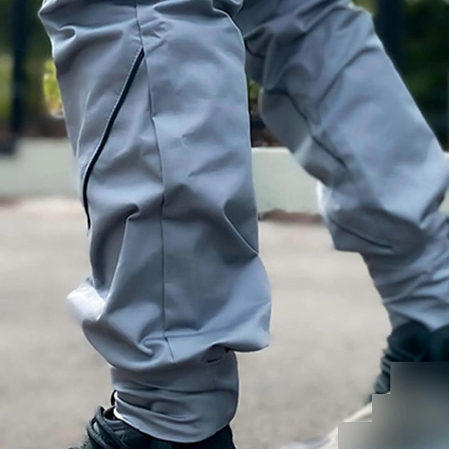 Maiyifu-GJ Men's Multi-Pocket Cargo Pants Elastic Waist Hiking Sweatpants Casual Athletic Running Joggers Trousers