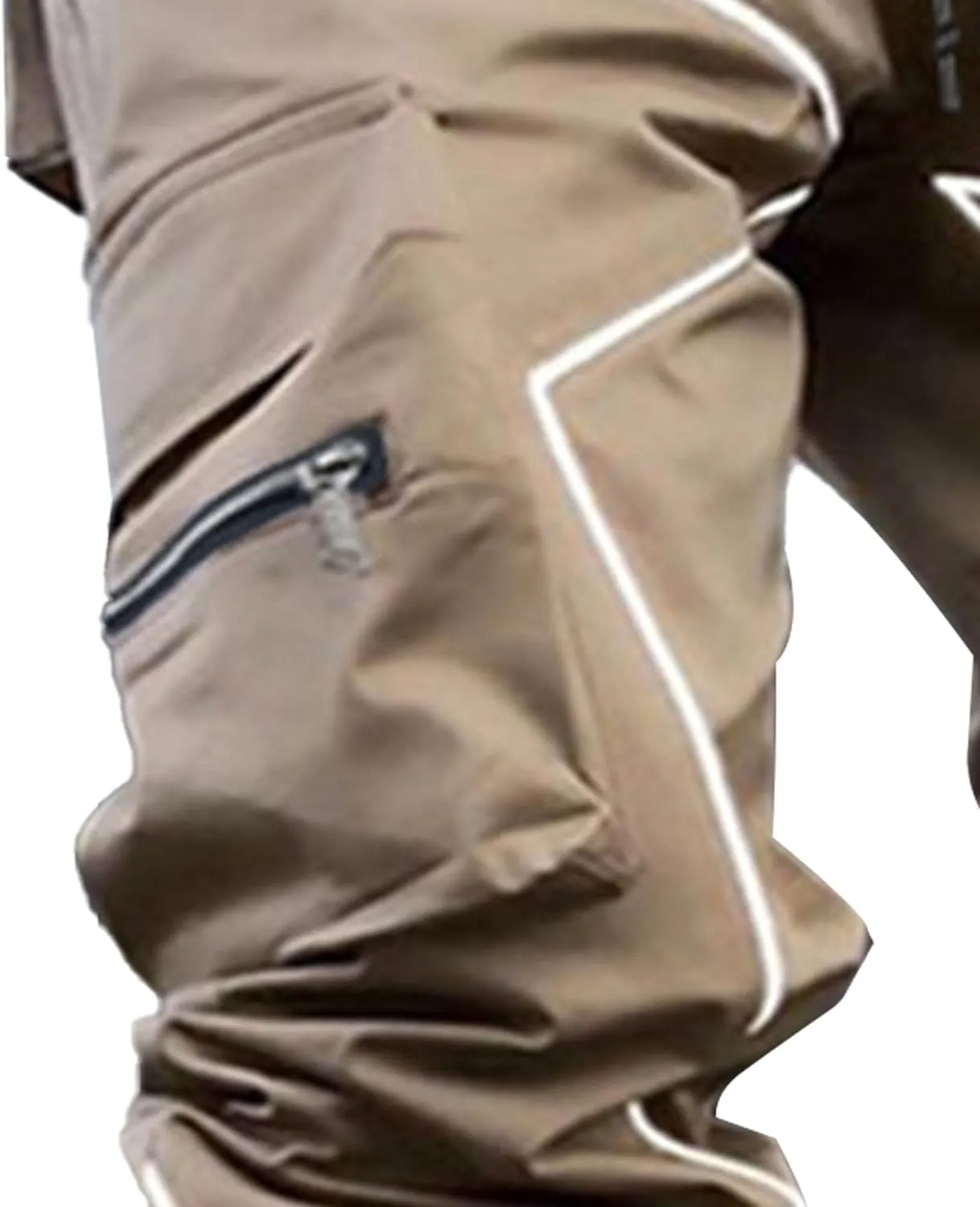 Maiyifu-GJ Men's Multi-Pocket Cargo Pants Elastic Waist Hiking Sweatpants Casual Athletic Running Joggers Trousers