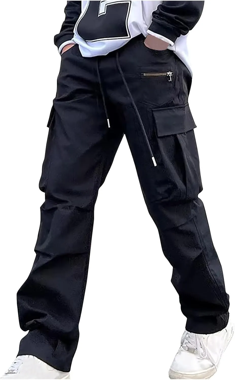 Men Outdoor Cargo Pants Hip Hop Jogger Pants Streetwear Lightweight Tactical Track Pant Classic Fit Multi Pockets