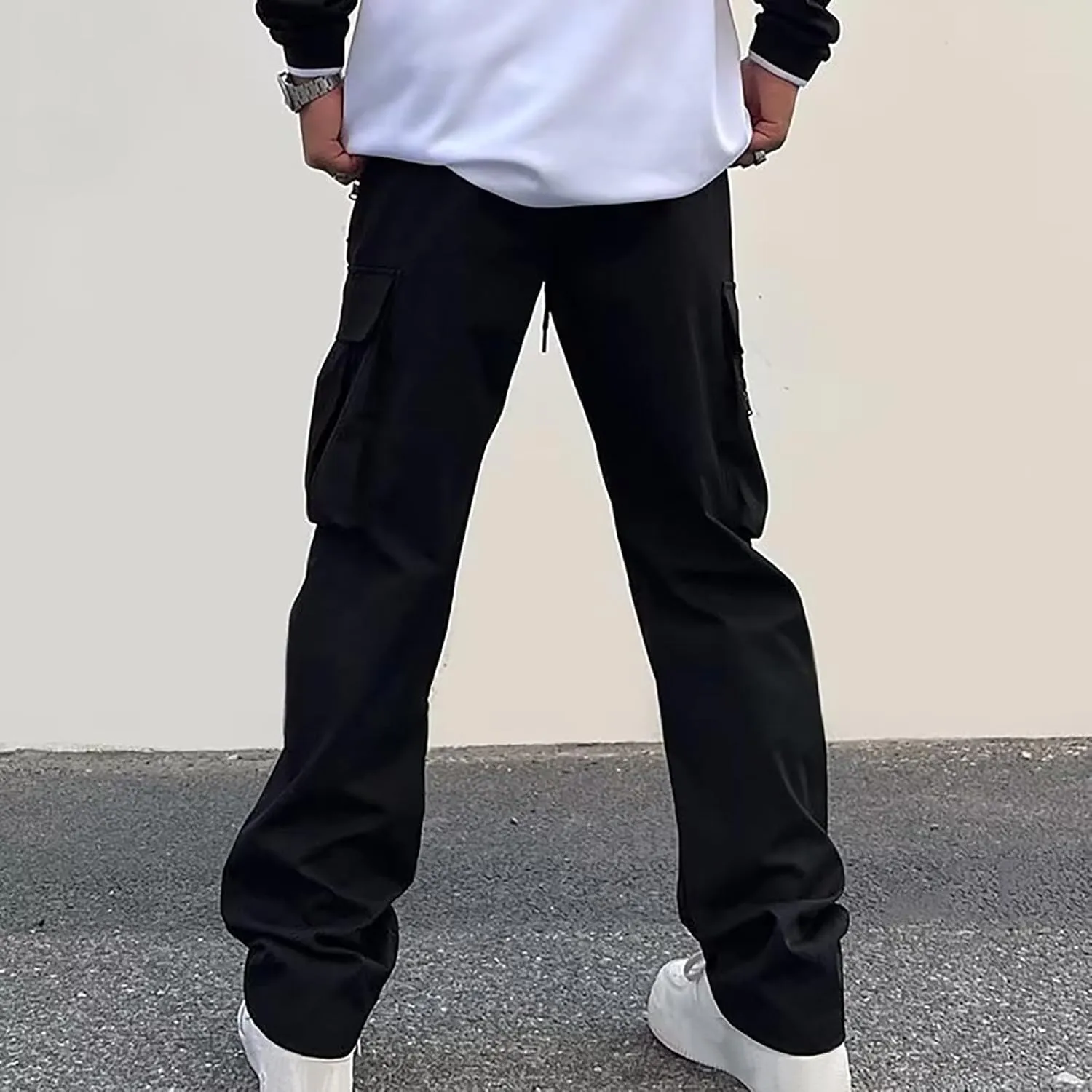 Men Outdoor Cargo Pants Hip Hop Jogger Pants Streetwear Lightweight Tactical Track Pant Classic Fit Multi Pockets