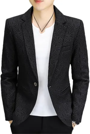 Men White Casual Blazer Business Slim Fit Suit Coat Long Sleeve Formal Single Buckle Suit Jacket