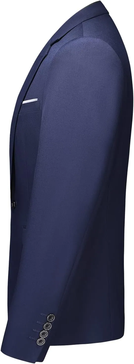 Mens 2 Piece Suit Slim Fit One Button Solid Blazer Jacket & Pants Business Wedding Party Homecoming Suits for Men