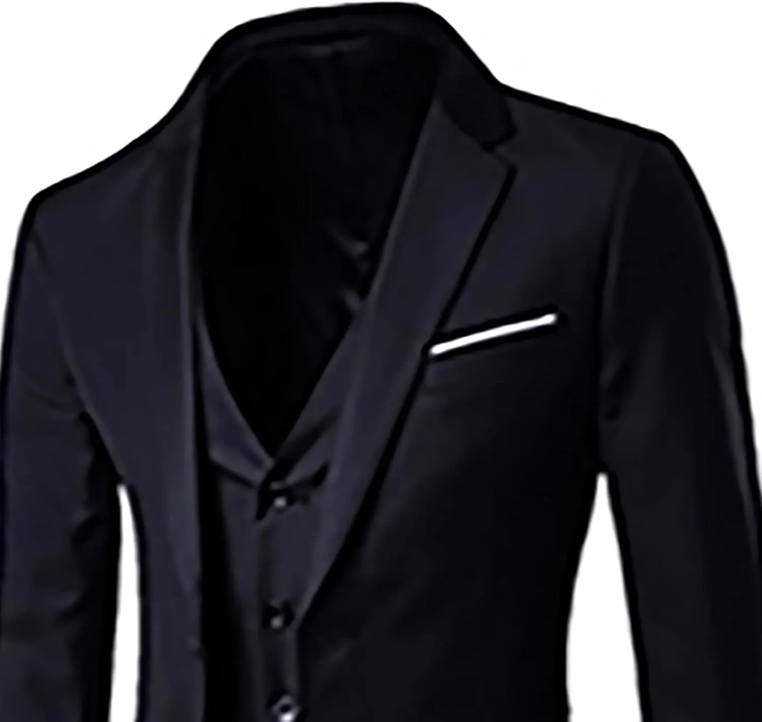 Mens 3 Piece Suit Blazer, Slim Fit Tux with One Button, Jacket Vest and Pants Set for Party, Wedding and Business