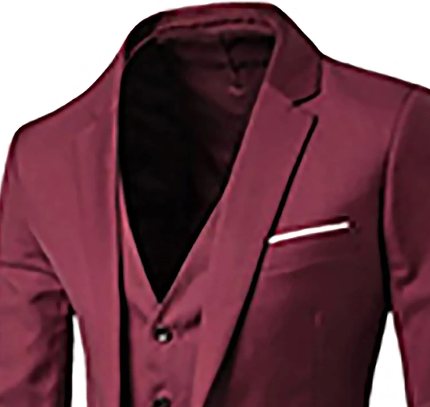 Mens 3 Piece Suit Blazer, Slim Fit Tux with One Button, Jacket Vest and Pants Set for Party, Wedding and Business