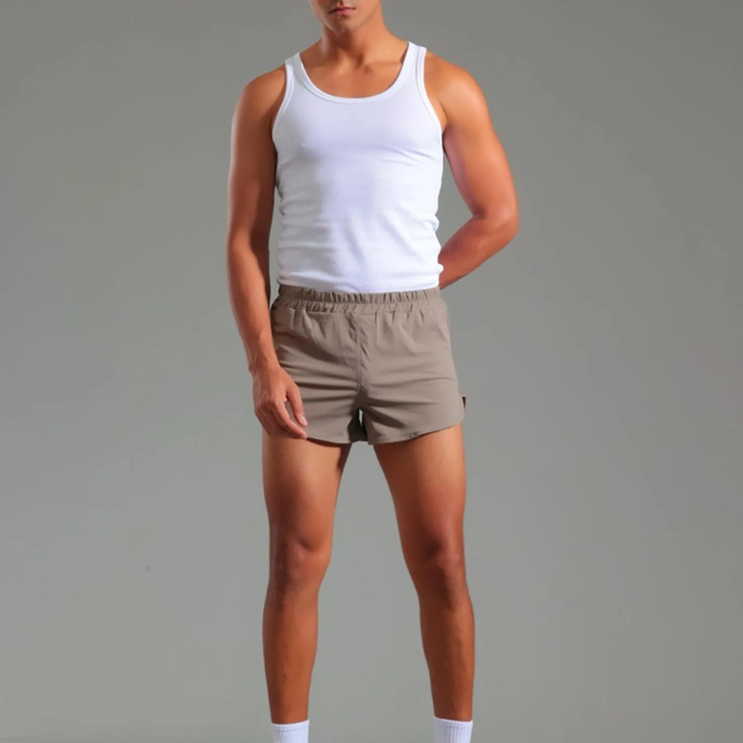 Men's Active Running Shorts Training Exercise Workout Shorts Quick Dry Gym Athletic Performance Shorts with Pockets