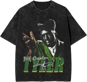 Mens and Womens Vintage Oversized Drop Shoulder Hawaiian Short Sleeve T-Shirt