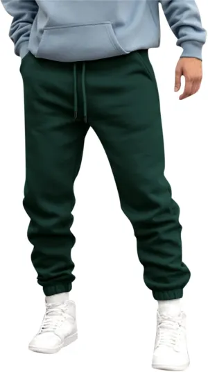 Mens Autumn and Winter High Street Fashion Leisure Loose Sports Running Solid Color Lace Up Pants Sweater Pants