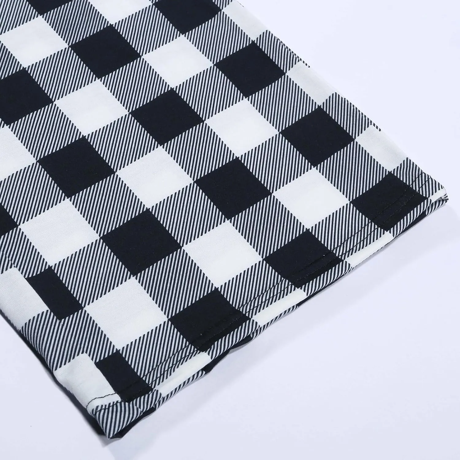 Men's Baggy Wide Leg Pants Summer Elastic Waist Lattice Trendy Casual Leisure Style Sport Comfy Fashion Trousers