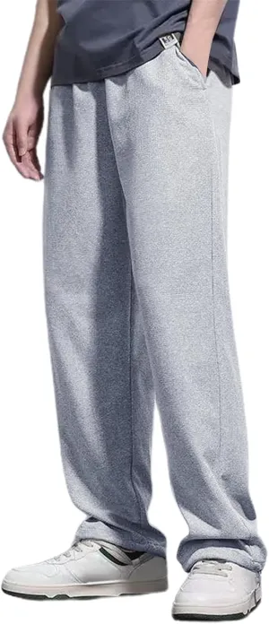 Men's Baggy Wide Leg Pants Summer Elastic Waist Trendy Comfortable Leisure Style Sport Clothes Fresh Trousers