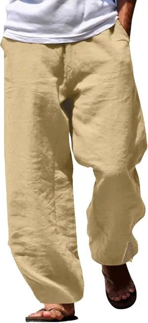 Men's Baggy Wide Leg Pants Summer Elastic Waist Trendy Comfortable Loose Sport Clothes Comfy Fashion Trousers