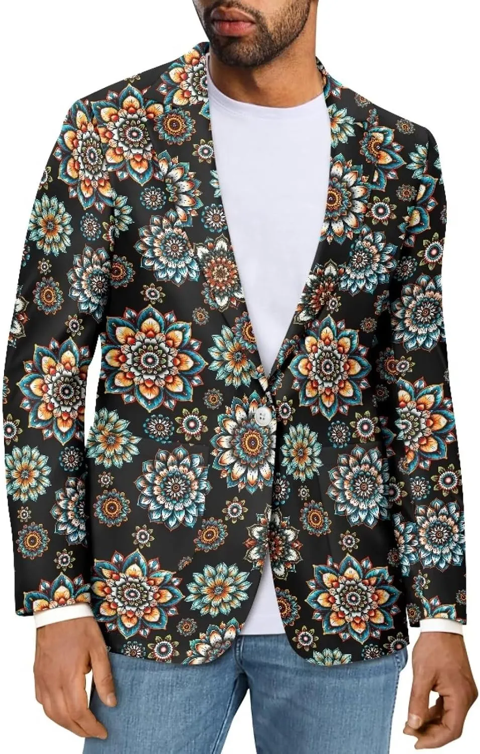 Mens Blazer Casual Sport Coats Slim Fit One Button Blazer Suit Jacket Lightweight Sports Jacket with Pockets
