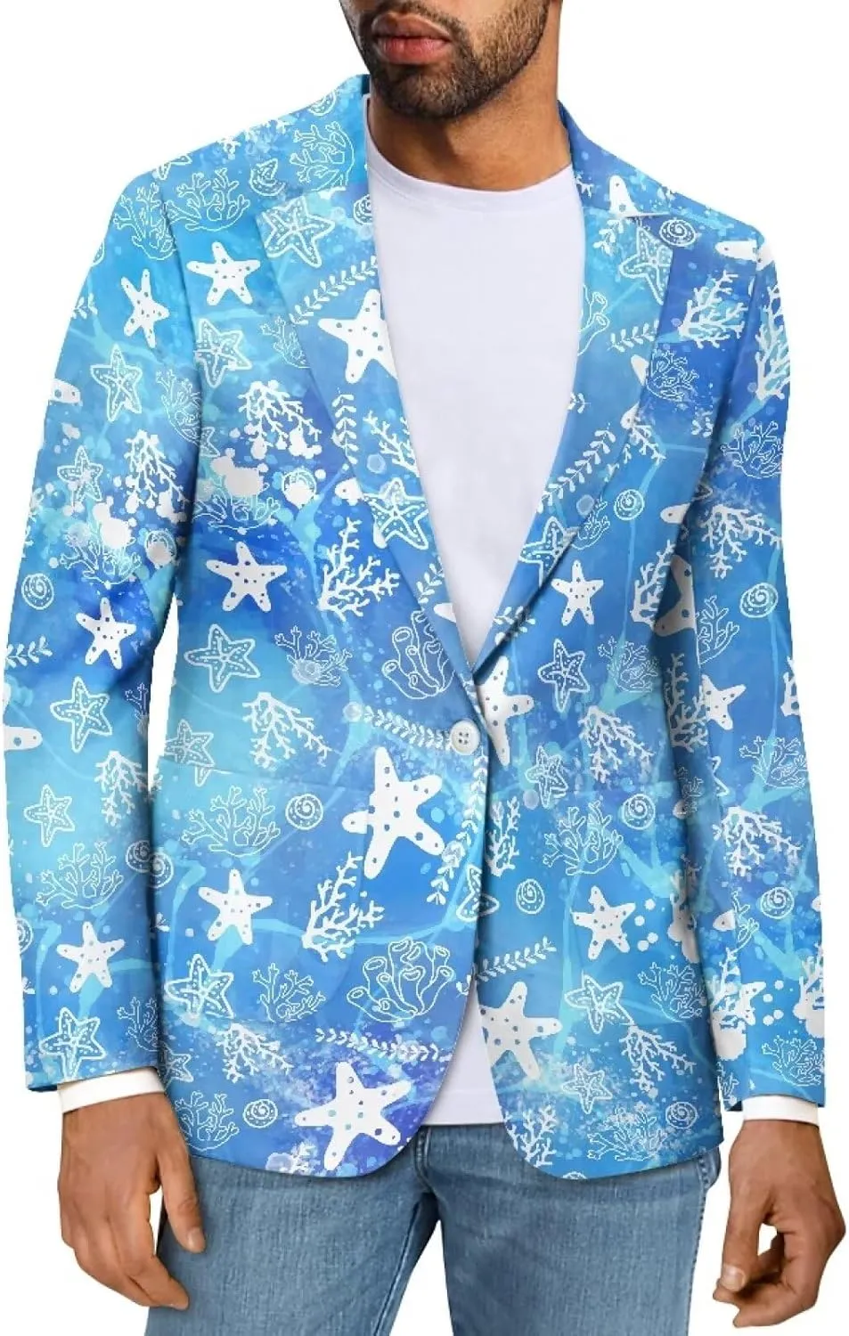 Mens Blazer Casual Sport Coats Slim Fit One Button Blazer Suit Jacket Lightweight Sports Jacket with Pockets