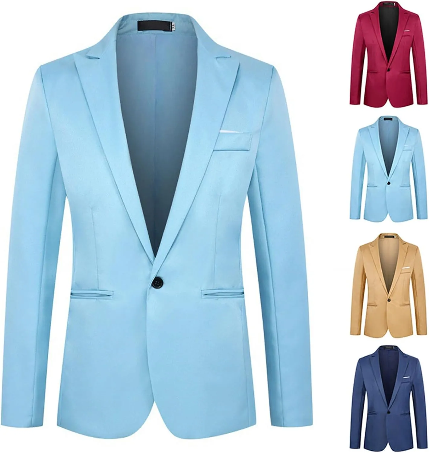 Men's Blazer Casual Sport Coats, Slim Fit One Button Suit Jacket, Lightweight Sports Jacket, Tuxedo Business Suits Coat
