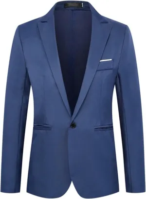 Men's Blazer Casual Sport Coats, Slim Fit One Button Suit Jacket, Lightweight Sports Jacket, Tuxedo Business Suits Coat