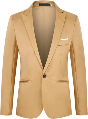 Men's Blazer Casual Sport Coats, Slim Fit One Button Suit Jacket, Lightweight Sports Jacket, Tuxedo Business Suits Coat