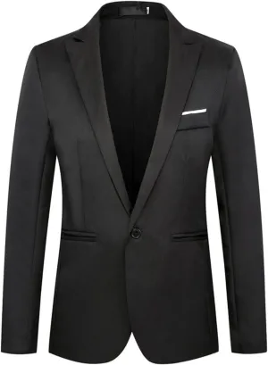 Men's Blazer Casual Sport Coats, Slim Fit One Button Suit Jacket, Lightweight Sports Jacket, Tuxedo Business Suits Coat