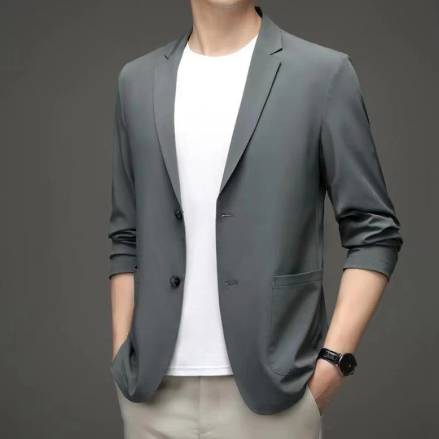 Men's Blazer Casual Sport Coats Slim Fit One Button Suit Jacket Lightweight Sports Jacket