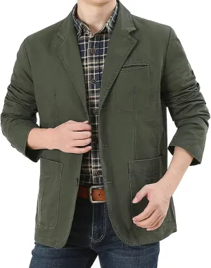 Men's Blazer Casual Sport Coats Slim Fit Three Button Suit Jacket Lightweight Sports Jacket and Coat Business Formal Jacket