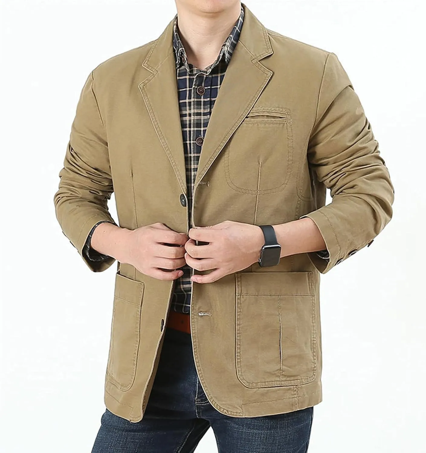Men's Blazer Casual Sport Coats Slim Fit Three Button Suit Jacket Lightweight Sports Jacket and Coat Business Formal Jacket