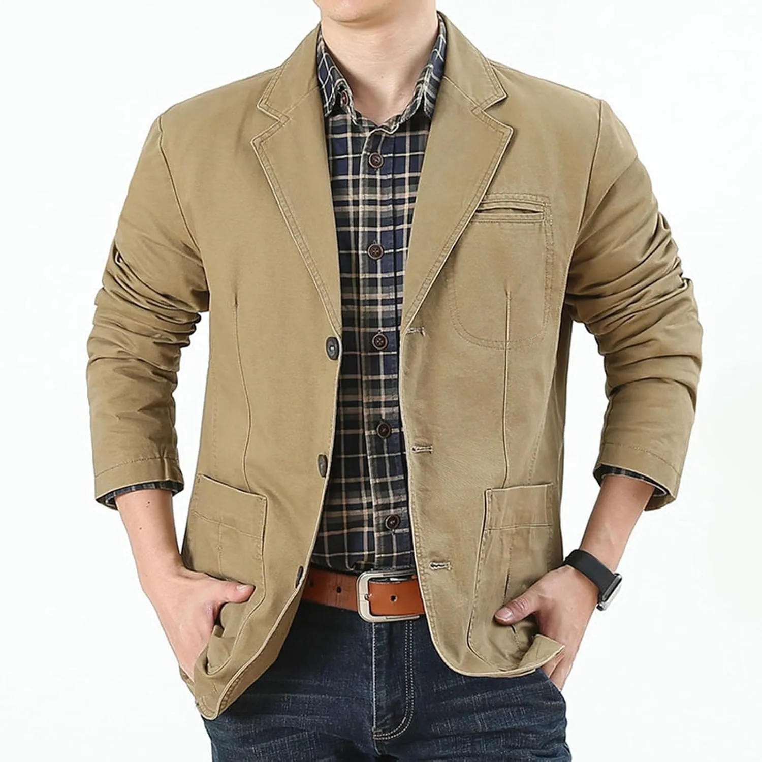 Men's Blazer Casual Sport Coats Slim Fit Three Button Suit Jacket Lightweight Sports Jacket and Coat Business Formal Jacket