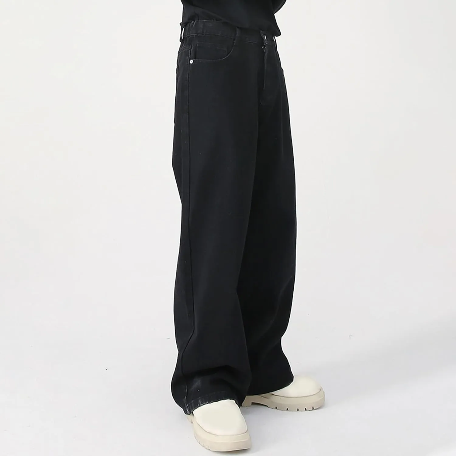 Mens Bootcut Jeans Plus Size Y2k Hip Hop Straight Leg Jean Baggy Streetwear Denim Pants Casual Vintage Loose Trousers