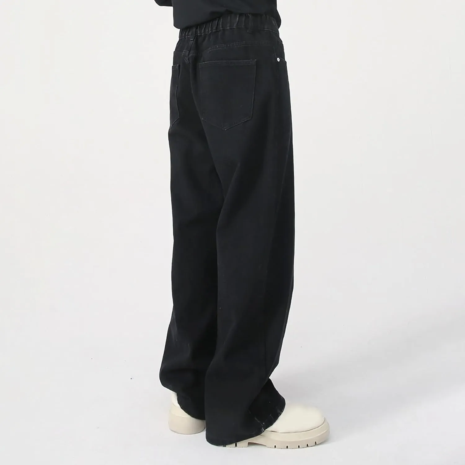 Mens Bootcut Jeans Plus Size Y2k Hip Hop Straight Leg Jean Baggy Streetwear Denim Pants Casual Vintage Loose Trousers