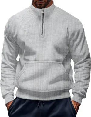 Men's Button V-Neck Sweater Long Sleeve Regular Fit Knit Pullover Sweaters Winter Comfy Soft Lightweight Casual Tops